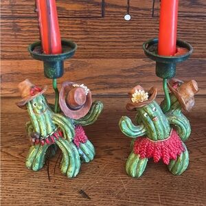 Pair of Cactus CandleStick Holders